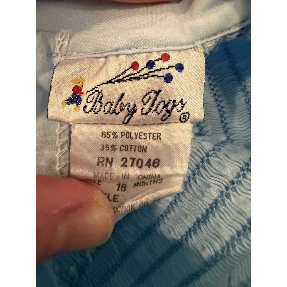 Baby Togs Blue Hand Smocked Baby Girl Dress 18 Months - Picture 4 of 13